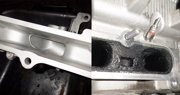 Motor antes / depois da descarbonização